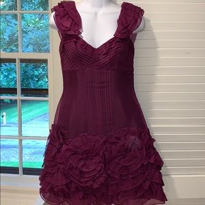 Plum colored organza cocktail dress
